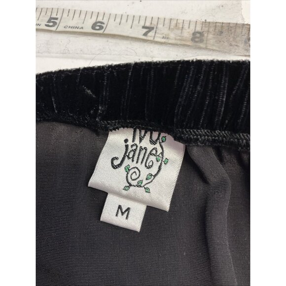 New $180 Ivy Jane size M midi Skirt Black Velvet floral Embroidered BOHO FALL - Picture 5 of 10